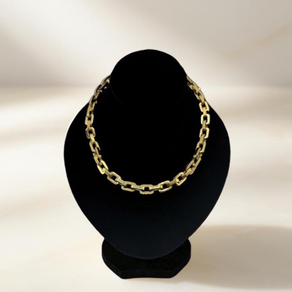 Eddie Borgo Supra Link Necklace – 12K Gold Finish, 17” ~Classic Gold Link Choker